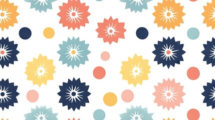 Canvas Print - Colorful floral pattern background, perfect for textile design or website decoration