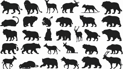 wild kingdom: 20 animal silhouettes