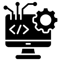 Programming Software Icon Black Style