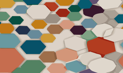 Wall Mural - Abstract modern 3d colorful  hexagon pattern texture honeycomb Geometric concept movement illustration rendering graphic design use for banner, wallpaper, vector illustration.