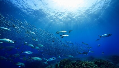 水中を泳いでいるマグロ