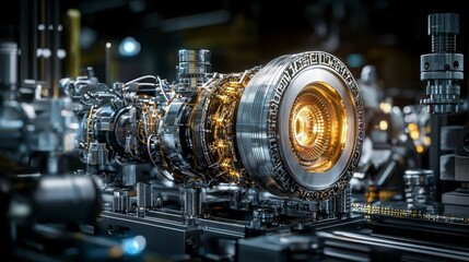 Poster - Innovative engine manufacturing facility in 3d render a high-tech approach to economic growth