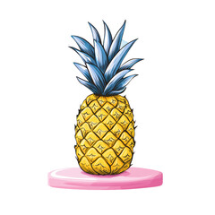 Wall Mural - Stylized Pineapple in Bold Pop Art Style