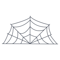 Black Spider Web Decoration. Isolated on White Background. Vector Illustration in Classic Design Pattern