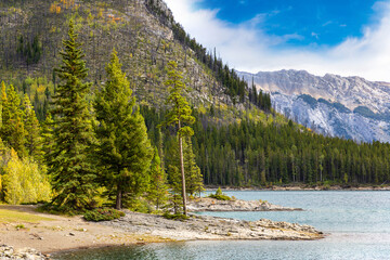 Wall Mural - Lake Minnewanka in Banff