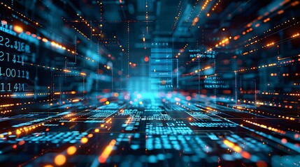 Abstract technology background with binary code