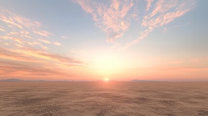 Wall Mural - Serene Desert Sunset: A Breathtaking Panorama of Golden Hues