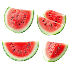 Wall Mural - watermelon slices isolated on white background