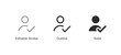 © icons gate - check user icon , vector protect personal data icon , privacy safety check mark icon , accept person with yes tick symbol, checked user profile account approved icon - . editable stroke outline style