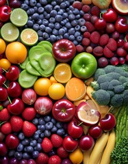 Canvas Print - Vibrant assortment of fresh fruits and vegetables.