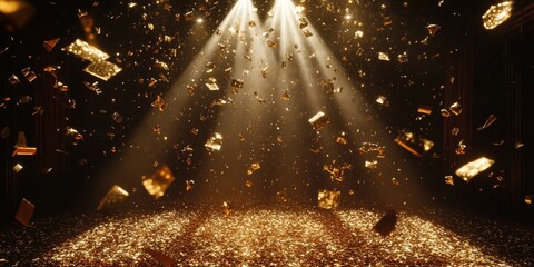Wall Mural - light source on dark stage