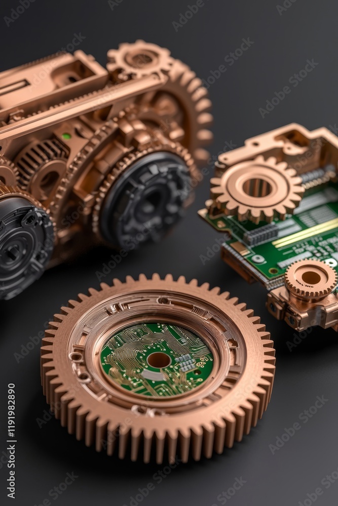 Digital Misalignment Industrial digital transformation conceptualizing gear misalignment ...