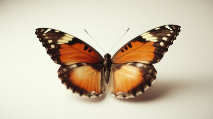 Wall Mural - Close-up of butterfly on white surface