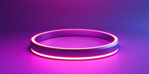 Wall Mural - glowing purple ring on a vibrant background. ai.