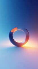 Wall Mural - abstract metallic ring illuminated by warm light. ai.