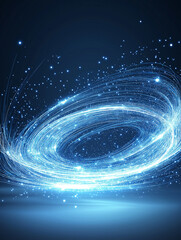 Wall Mural - celestial vortex: abstract swirling light trails form a mesmerizing vortex against a deep blue backd