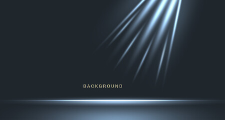 Perspective floor backdrop black room studio with light white gradient spotlight backdrop background