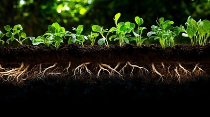 seedlings roots growth soil nature - sustainability & eco-conscious.