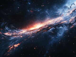 Wall Mural - galaxy with stars on black background