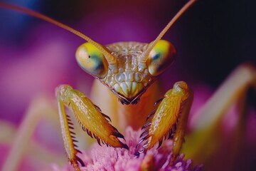 Wall Mural - Praying Mantis on Flower