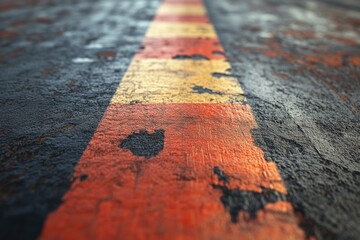 Sticker - Yellow Line Road Marking