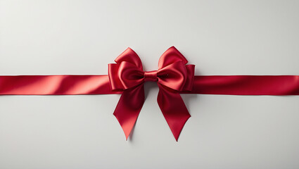 red bow on a red background