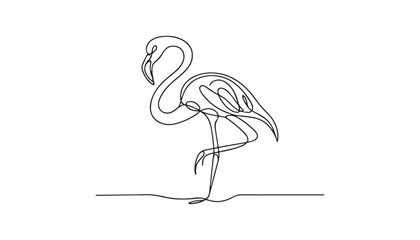 Wall Mural - flamingo on the beach