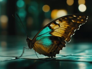 Wall Mural - Butterfly on table