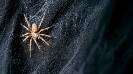Creepy Spider on Web  Macro Photography  Halloween Theme  Arachnid  Nature  Insect