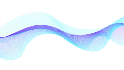 Wall Mural - Abstract blue purple wave background design. Blue wave swirl swoosh. Undulate sound wave, dynamic twisted lines. 