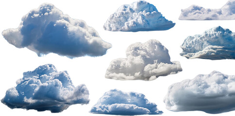 collection of dramatic cumulus clouds isolated transparent background weather photography nature ima