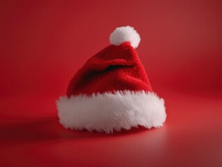 Wall Mural - Santa Hat Red Background