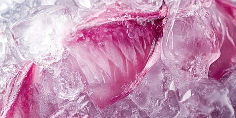 Wall Mural - Pink flower with ice