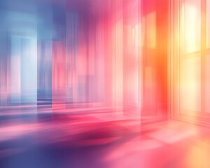 Aufkleber - Surreal Minimalist Pastel Frames with Soft Abstract Light