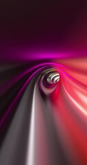 Poster - abstract 3d metal tunnel flying through loop vertical background.