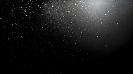 Wall Mural - abstract dark grainy banner background with a smooth black-to-white gradient and glowing noise textu