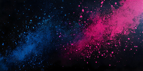 Wall Mural - black background featuring radiant pink and blue gradient shapes with a textured grainy effect, idea