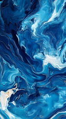 Wall Mural - close-up of ocean waves creating dynamic patterns of light and shadow on a vibrant blue water surfac