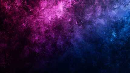 Wall Mural - Dark purple and blue gradient shapes glowing against a black abstract grainy background with fine noise texture, perfect for a modern poster