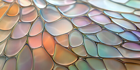 Wall Mural - dynamic fluid motion of holographic liquid forming intricate patterns, blending soft pastels with vi