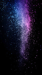 Wall Mural - vibrant glowing purple and blue color gradient with a grainy noise effect on a black background, ide