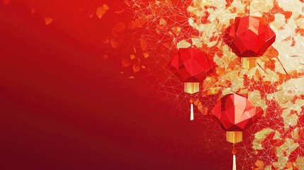 Wall Mural - Red lanterns festival celebration background (3)