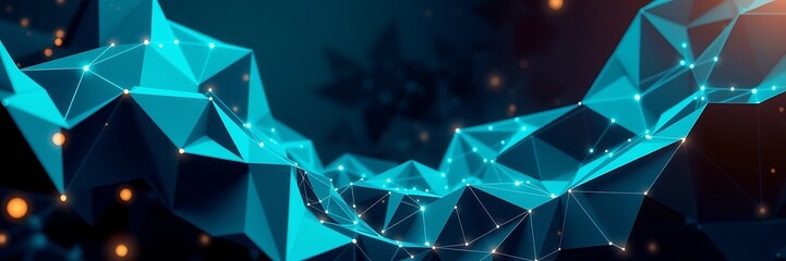 Digital Data, Digital Cyberspace with Particles and Digital Data Network Connections