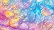 © WITTAYA  ANGMUJCHA - A colorful and seamless mermaid-themed design with rainbow-tinted seashells, starfish, and elegant water patterns, perfect for fantasy visuals
