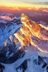 Wall Mural - Aerial view of Mount Everest at sunrise