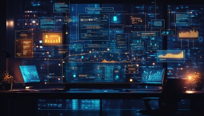 Poster - Disordered corporate management with chaotic decision tree, messy business processes, visualizing complexity and inefficiency in organizational workflows