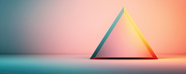 Canvas Print - Symmetry gradient idea. Colorful geometric pyramid on a gradient background, perfect for modern design projects.