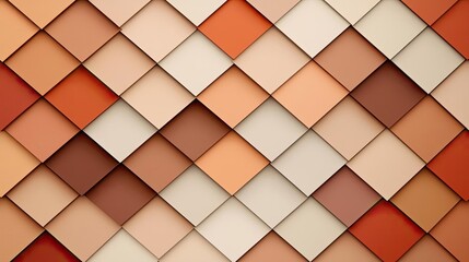 Wall Mural - Minimal symmetry concept. A vibrant pattern of interlocking squares in warm earthy tones and textures.