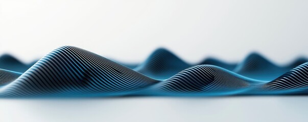 Sticker - Symmetry gradient idea. Abstract waves in blue tones create a modern and dynamic visual effect.