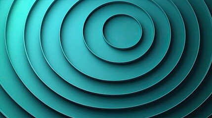 Sticker - Symmetry gradient idea. Abstract teal circular patterns in layered design create a modern visual appeal.